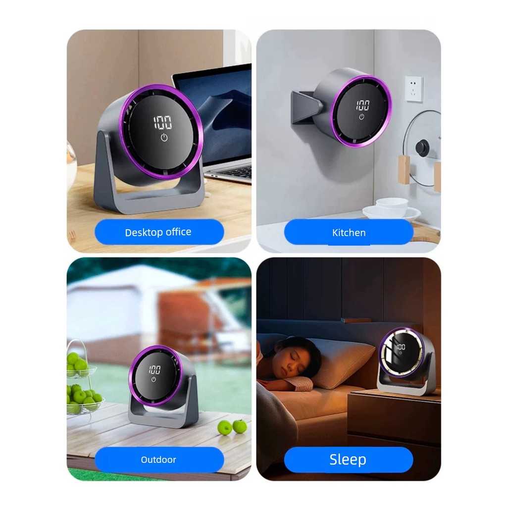 usb kipas mini mini kipas aircond kipas mini bateri tahan lama 2025 New Style Small Fan Desktop Wall Hanging Silent Office Student Dormitory USB Charging Small Convenient Outdoor