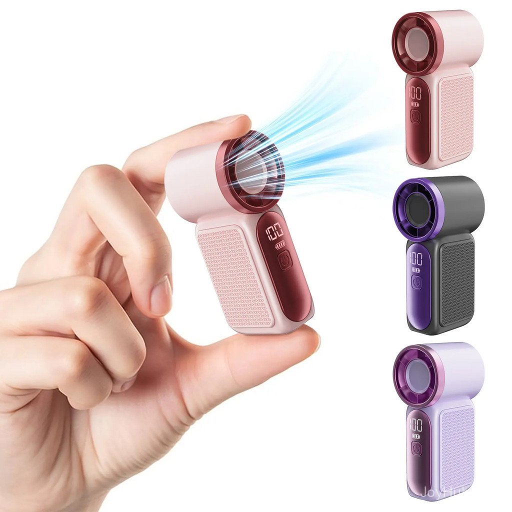 Kipas Tangan Mini dengan Paparan LED – Kipas Turbo 6-Kelajuan Saiz Poket untuk Wanita. Boleh dicas semula melalui USB, Penyejukan Berkelajuan Tinggi untuk Perjalanan & Solekan. Hadiah yang Sempurna. Penyejukan Mudah Alih