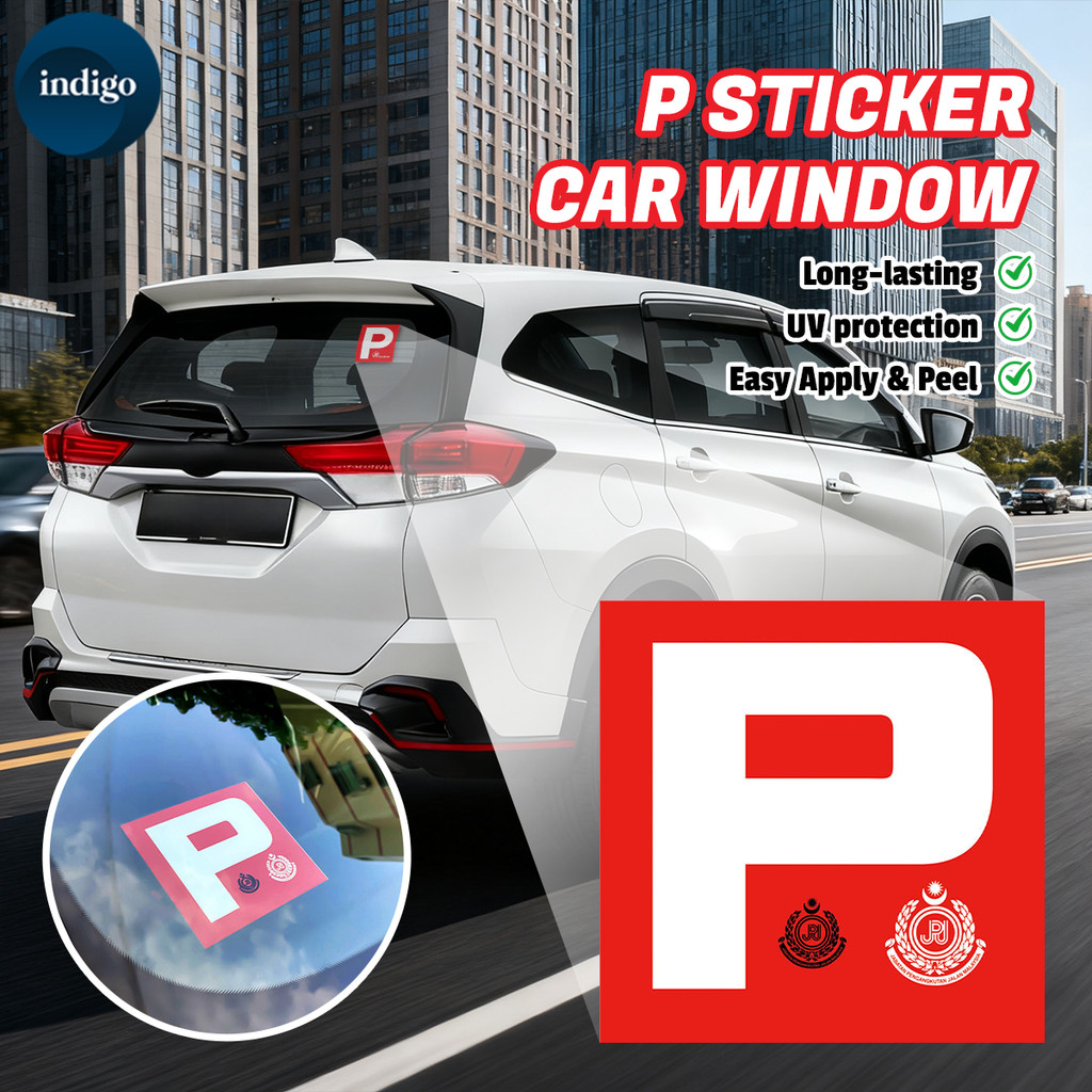 Reusable P License Kereta 2pcs P Car Sticker Electrostatic Adsorption Roadtax Sticker