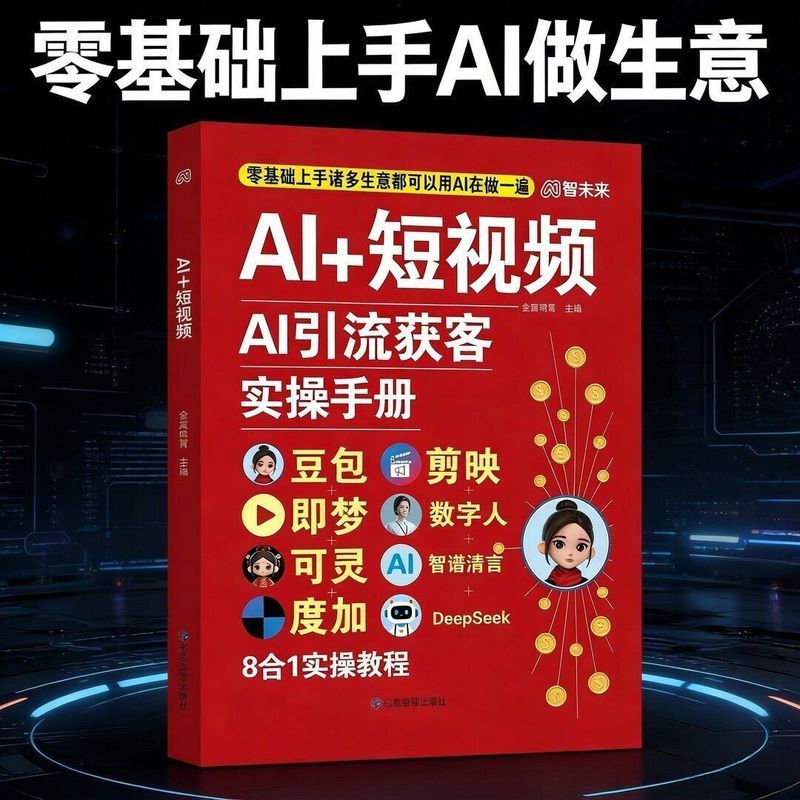 热卖中AI+短视频AI引流获客实操手册正版零基础玩转AI短视频创业指南书 AI+Short Video: Practical Guide to Attracting Customers and Generating Leads with AI - A Beginner's Guide to Entrepreneurship with AI Short Videos