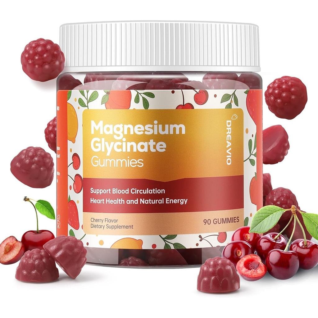 Dreavio 90 Keping Magnesium Glycinate dengan Ashwagandha, Gula, Zink, Magnesium Glycina…