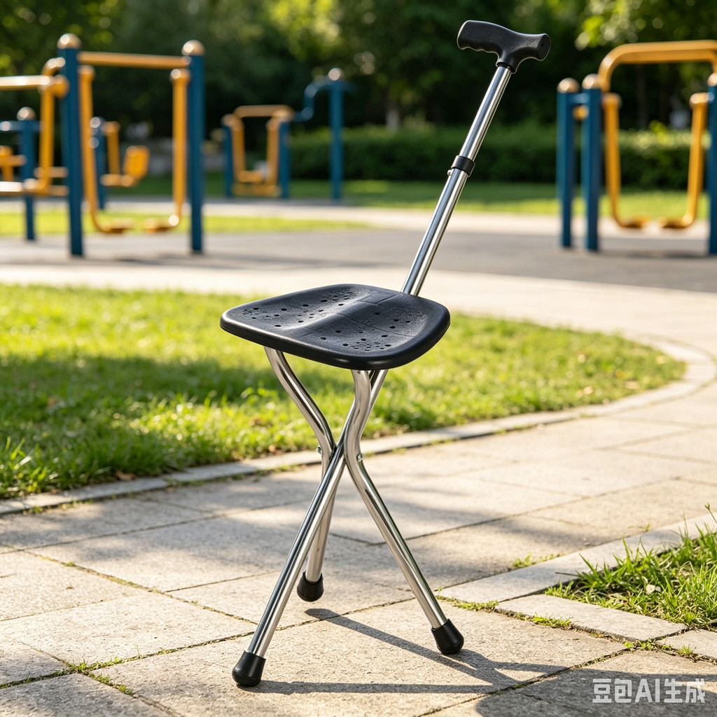 Walking Cane Stool Elderly Anti-slip Folding Walking Cane Chair-- * & *- ** && * & ** &- ***-、walking aid、tongkat orang tua、tongkat lipat、tongkat 4 kaki、Foldable stick for elderly、 kaki 4、拐杖椅子