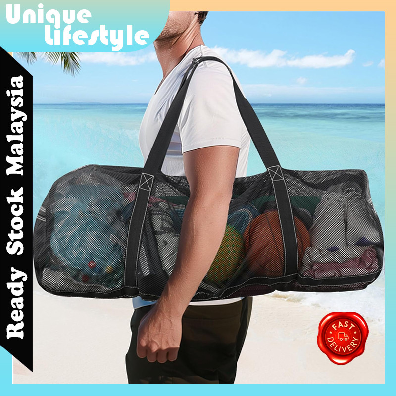 Mesh Dive Bag for Scuba Snorkeling Diving Snorkel Gear Bags Extra Large Long Mesh Beach Accessories Beg Duffle Sport Bag