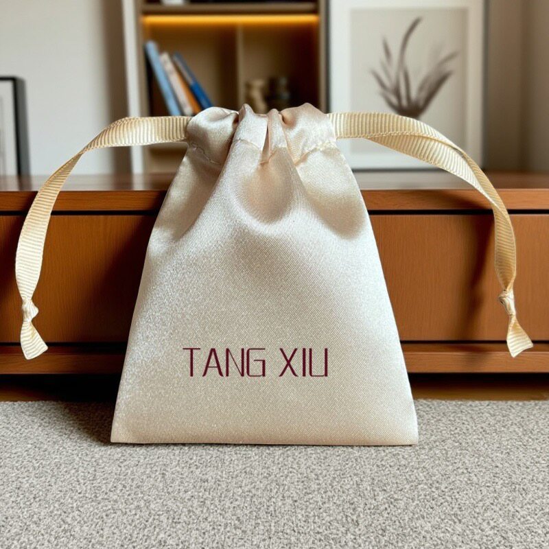 Customized Drawstring Bag Anti-dust Bag Jewelry Bag Customized LOGO Jewelry Bag Thickened Satin Sachet Jewelry Small Cloth Bag Cosmetics Drawstring Drawstring Storage Bag