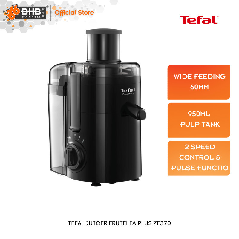 Tefal Frutelia Plus Juicer ZE370 Wide Feeding 60MM 2 Speed Control & Pulse Function ZE370 Mesin Jus