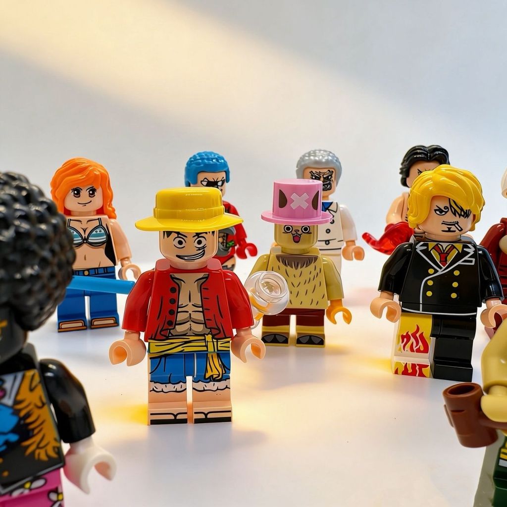 Upin & Ipin Compatible Lego One Piece One Piece Luffy Zoro Nami Chopper Frankie Assembled Building Blocks Minifigure Toys