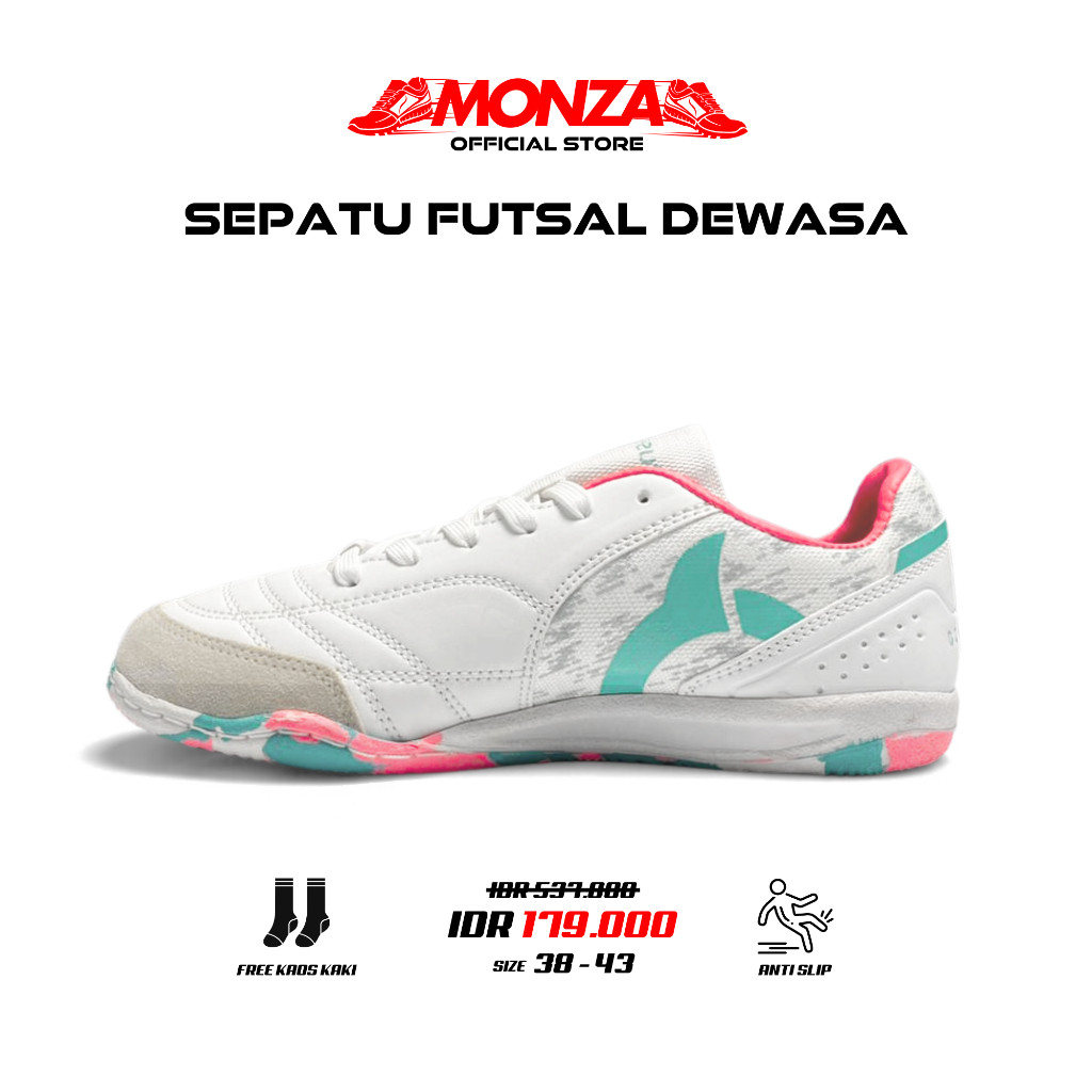 Breathable Training COMPLETE PACKAGE Ortuseight Jogosala Vanquish Futsal Shoes Light Grey/Ultra/Teal Adult Size 38-43... - Image 3