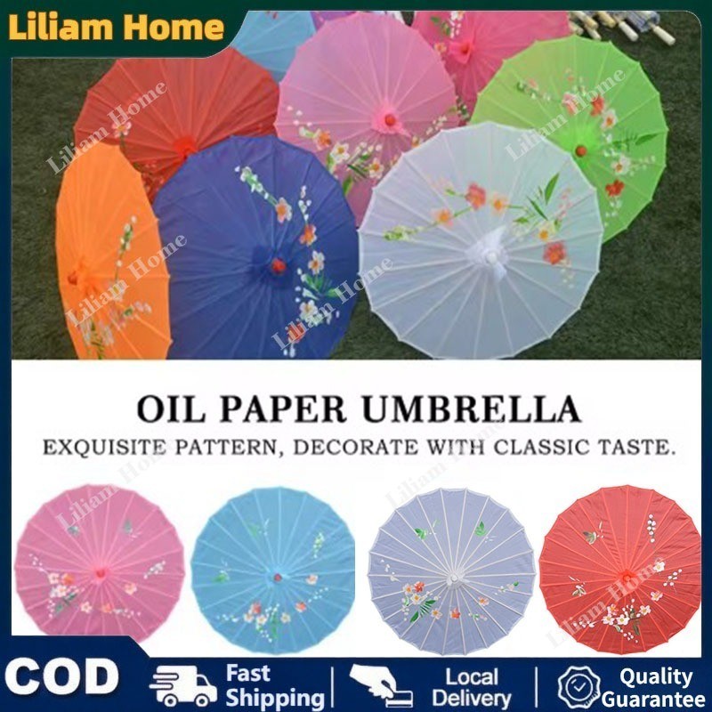 Vintage Chinese Oiled Paper Umbrella Costumes Photography Bridesmaids Party Scenery Dance Props Wedding Wooden Handle