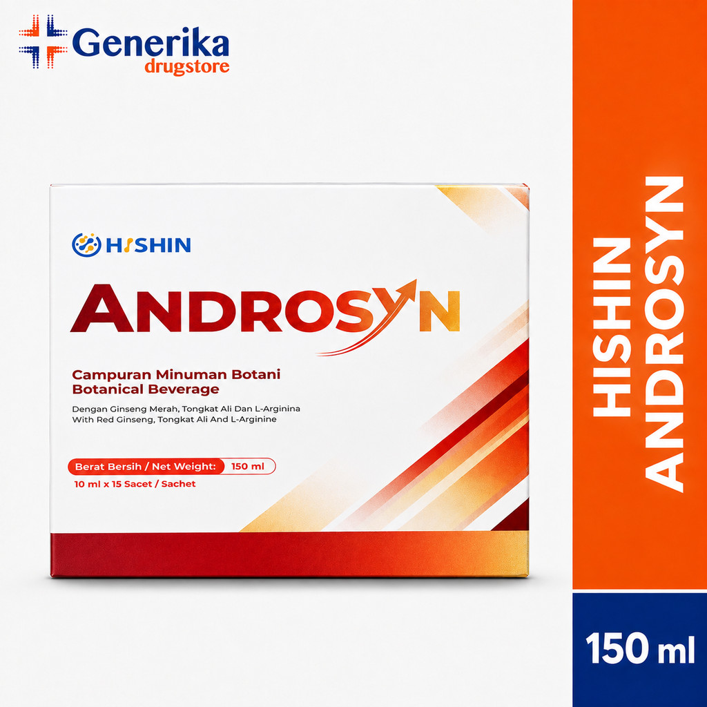 [Generika Drugstore] HISHIN Androsyn Botanical Beverage with Red Ginseng, Tongkat Ali & L-Arginine | Support Energy & Men’s Vitality