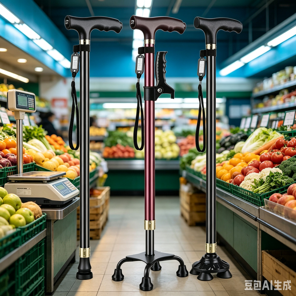 Elderly Crutches Shock-resistant Crutches Big Four-legged Cane、walking aid、walking cane、tongkat orang tua、tongkat lipat、 4 kaki、Foldable walking stick for elderly、tongkat kaki 4、拐杖椅子