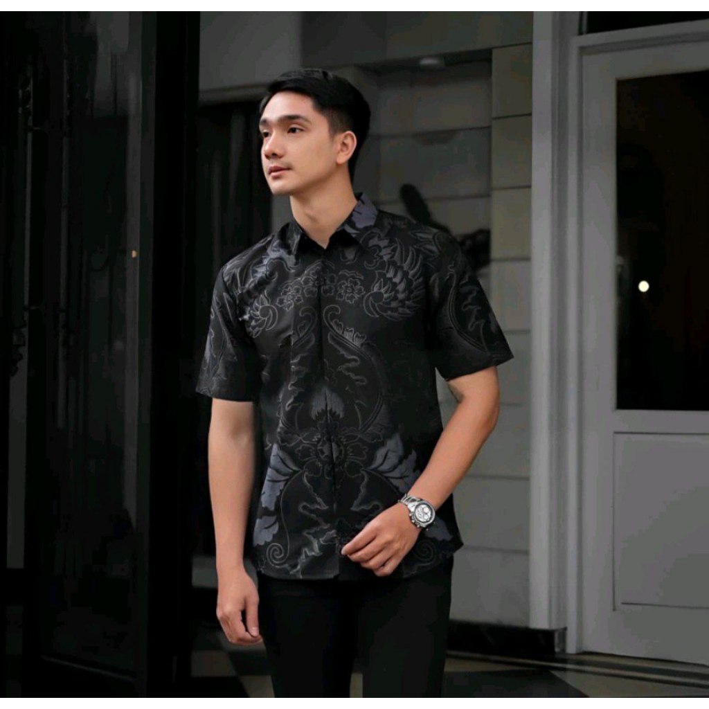 Reliable Must KEMEJA MEN'S BATIK SHIRT LUXURY HEM SHORT SLEEVES - Image 2