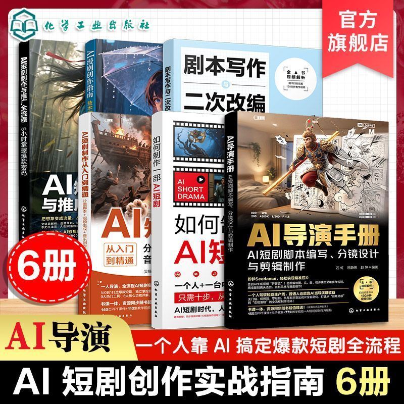 热卖中6册 AI短剧制作 AI漫剧创作指南 AI导演 剧本写作 AI短剧推广 6 Bestselling Books: AI Short Drama Production, AI Comic Drama Creation Guide, AI Director, Script Writing, AI Short Drama Promotion