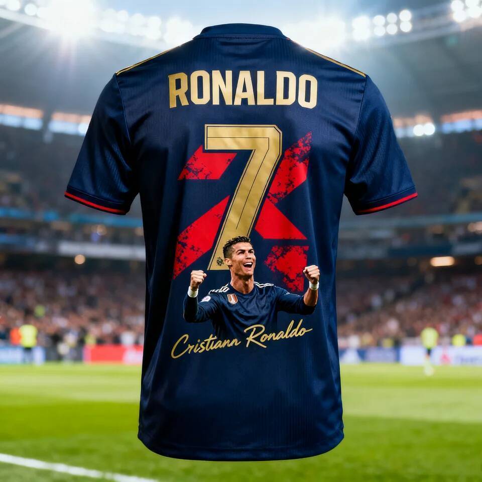 New Arrival ChatGPT AI Ronaldo #7 Football Jersey Adults Kids Soccer Training Tops Summer Sportswear Fashion Fan Edition Jersey