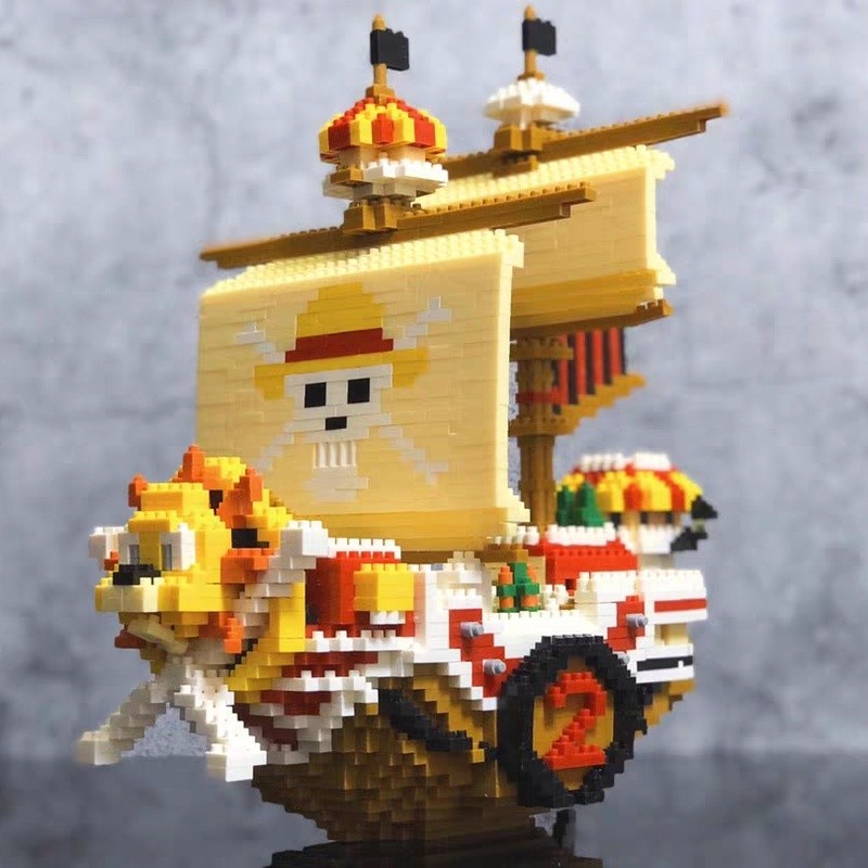 Miniature Three-Dimensional Compatible Lego Ship Series One Piece Building Block Model Pirate Ship Wanli Sunshine Sonny/9.14