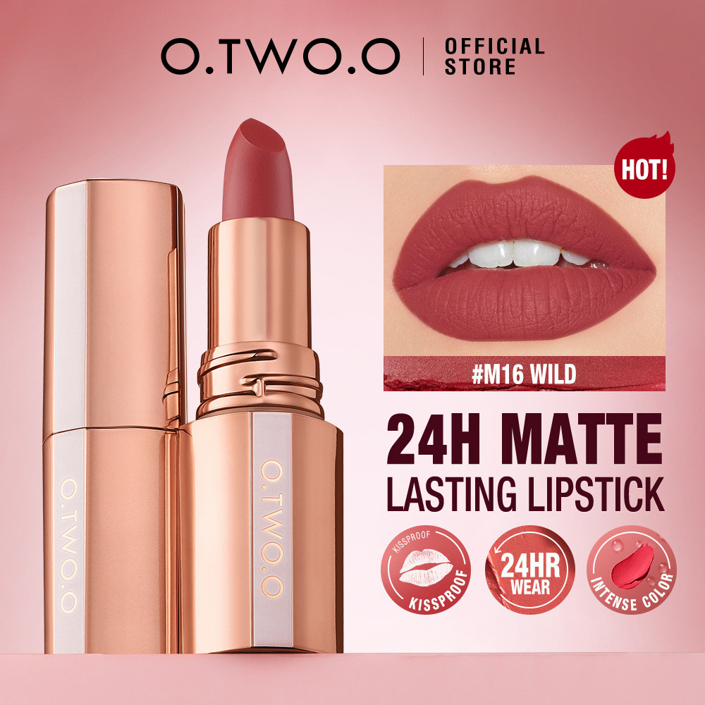 O.two.o Matte Lipstick Misty Color Silky 24h Long Lasting Makeup Lip Cup Non Sticky
