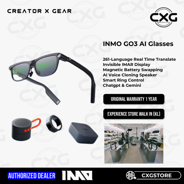 INMO GO3 AI Smart Glasses Assistant | CHATGPT Gemini Translation | Ring Control | AI Voice Cloning Speaker