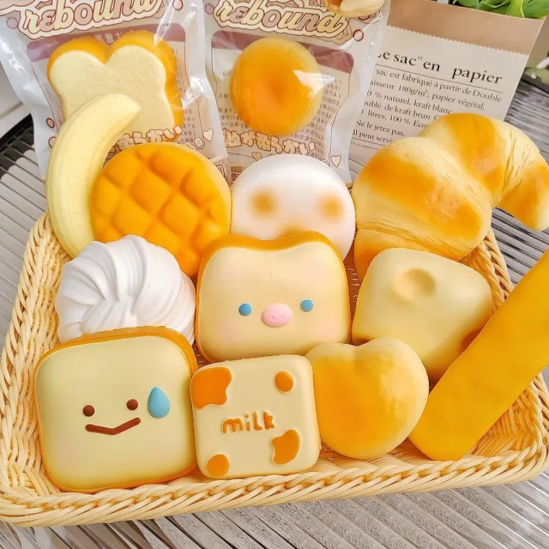 Set Mainan Makanan Squishy Bangun Perlahan Termasuk Kek dan Roti Bakar Gelisah Melegakan Tekanan Sesuai untuk Terapi Jari Supplies Gold Frame Fancy Shopping Tote Fan-Shaped for Spring Festival Buah-Buahan Formula Ekstrak Buah Besar Duit Wang Bertuah gift