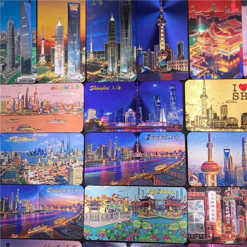 [In Stock] Shanghai Skyline Foil Fridge Magnet – Oriental Pearl Tower 3D Magnetic Souvenir