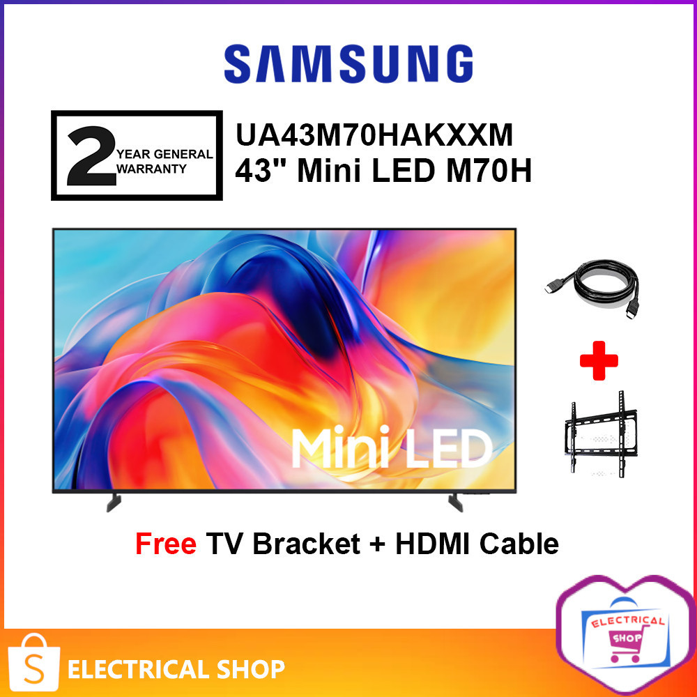 Samsung 43'' UA43M70HAKXXM/50" UA50M70HAKXXM/ UA55M70HAKXXM/ UA65M70HAKXXM/ UA75M70HAKXXM Mini LED TV(FREE BRACKET&HDMI)