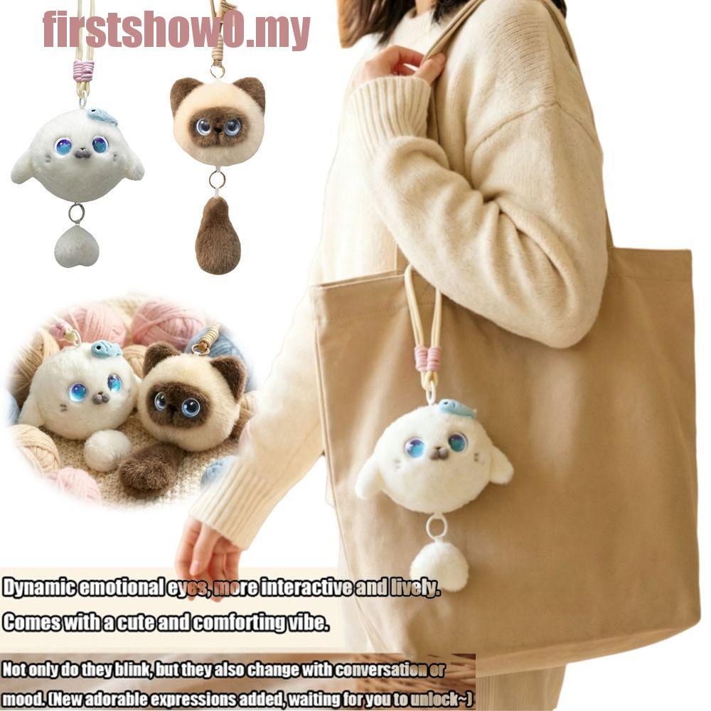 FIRSTSHOW AI Cat Plush Toy, AI Continuous Dialogue Intelligent Voice Communication AI Cat Spirit Pendant, Personal Companion AI Cute Pets AI Companion Doll KeyChain