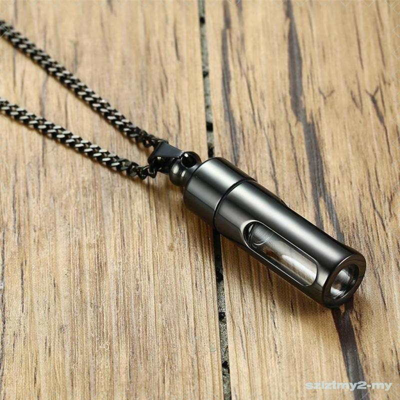 [SzlztmyeeMY] Urn Cremation Cylinder Glass Vials Pendant Holder Container Memorial Keepsake for Men