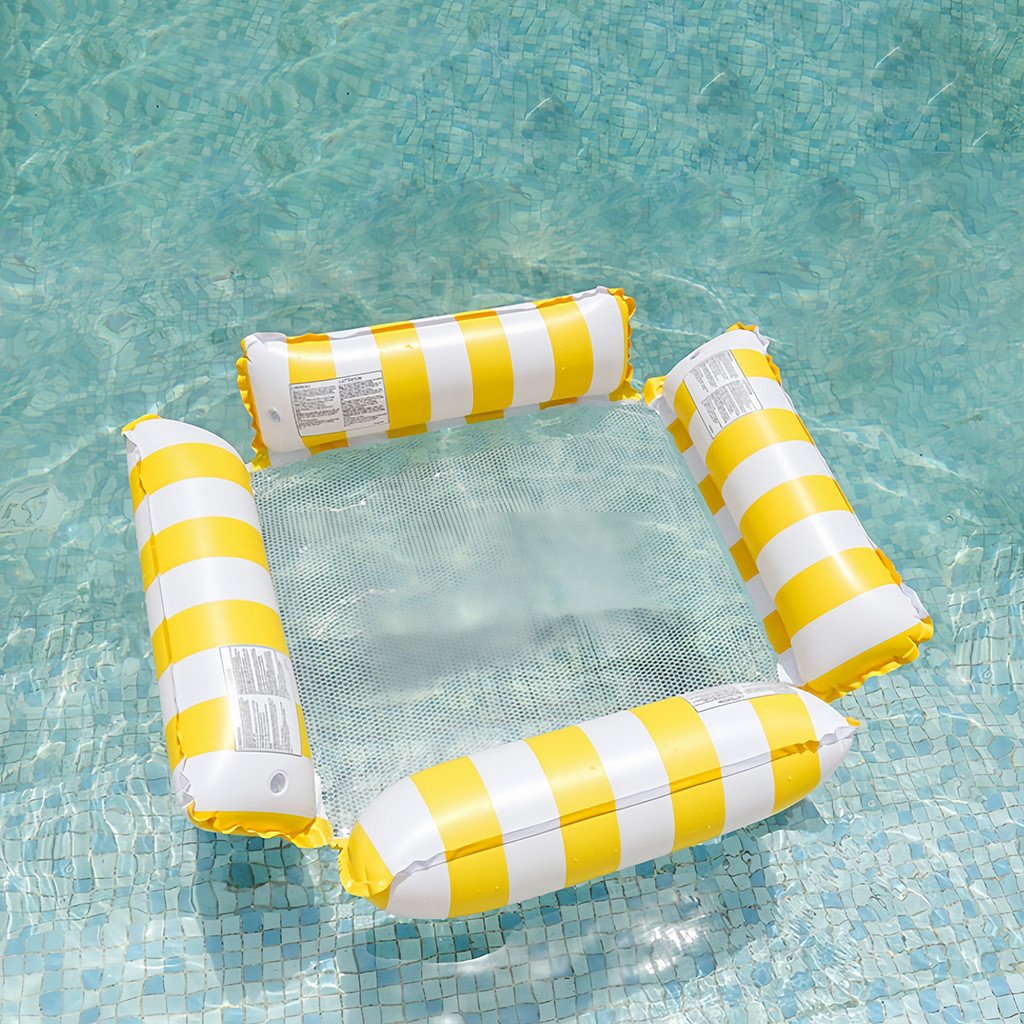 Mesh Bottom Inflatable Pool Float Quick Inflate Breathable Cooling Water Hammock Summer Swim Relax Selesa