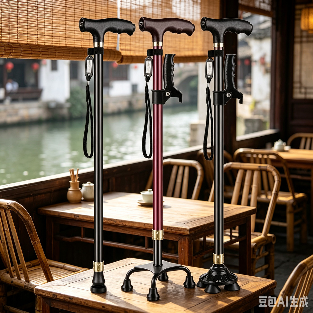 Elderly Crutches Shock-resistant Crutches Big Four-legged Cane、walking aid、walking cane、tongkat orang tua、tongkat lipat、 4 kaki、Foldable walking stick for elderly、tongkat kaki 4、拐杖椅子