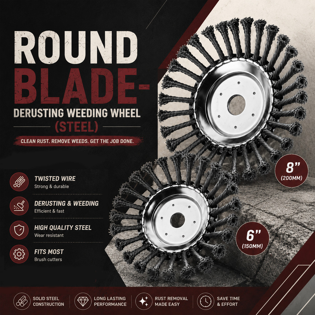 BRUSH CUTTER DERUSTING WEEDING WHEEL 6” 8” (STEEL)/STEEL WIRE WEEDING WHEEL/ MATA MESIN POTONG RUMPUT LAWN MOWER