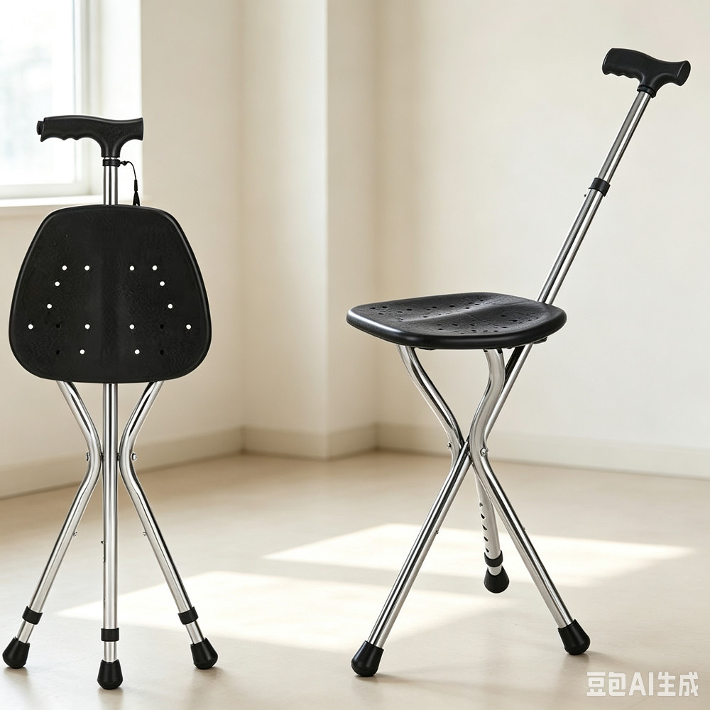 Walking Cane Stool Elderly Anti-slip Folding Walking Cane Chair-----&-*-&*&&*--&*&*、walking aid、tongkat orang tua、tongkat lipat、tongkat 4 kaki、Foldable stick for elderly、 kaki 4、拐杖椅子