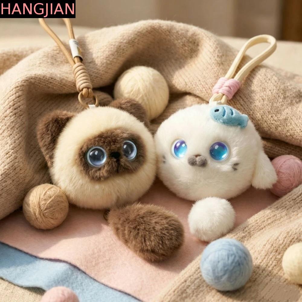 HANGJIAN AI Cat Plush Toy, AI Continuous Dialogue Intelligent Voice Communication AI Cat Spirit Pendant, Personal Companion Relaxing Chat AI Companion Doll KeyChain