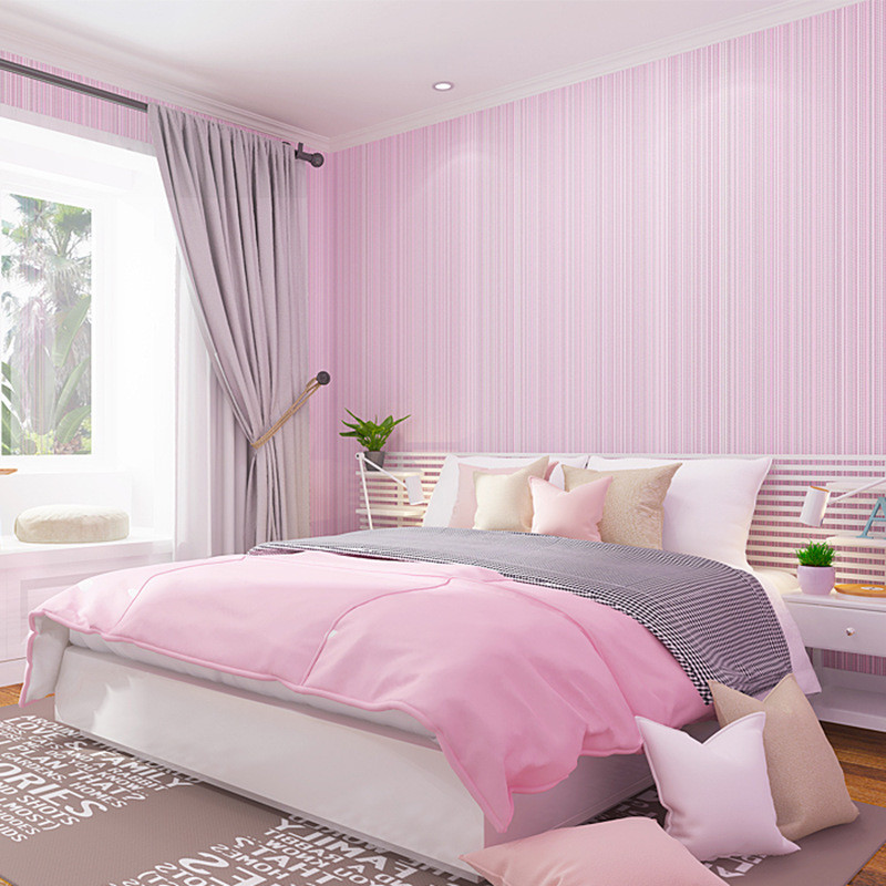 Kertas dinding bukan tenunan - kertas dinding minimalis moden berwarna beige dengan garis halus menegak - untuk bilik tidur, ruang tamu, hotel 9001