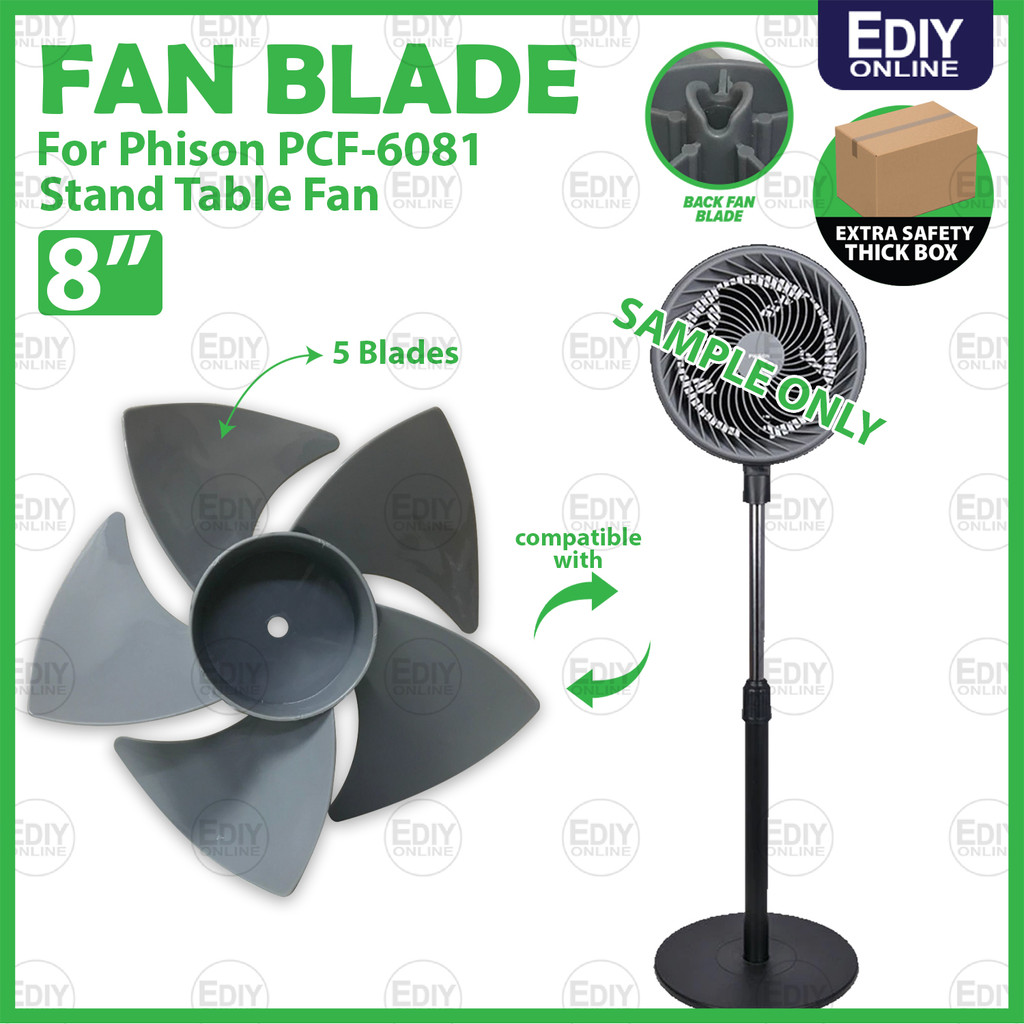 FAN BLADE for Phison PCF-6081 Stand Table Fan 8" Turbo fan blade knob Bilah kipas meja Berdiri Gale