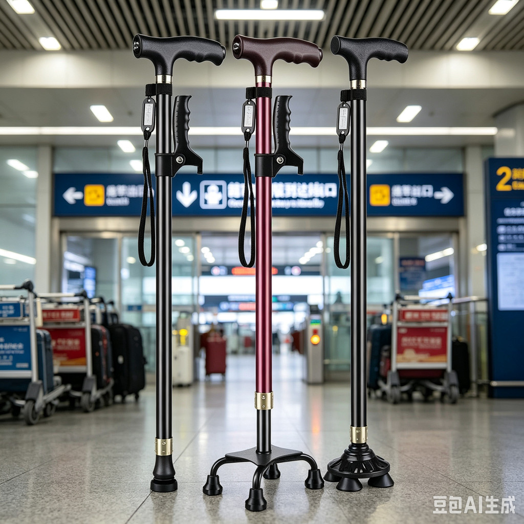 Elderly Crutches Shock-resistant Crutches Big Four-legged Cane、-*&***&&-&*&-&-*&-*&&***、walking aid、walking cane、tongkat orang tua、tongkat lipat、 4 kaki、Foldable walking stick for elderly、tongkat kaki 4、拐杖椅子