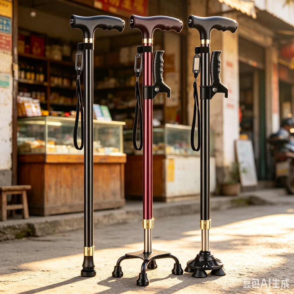 Elderly Crutches Shock-resistant Crutches Big Four-legged Cane、&*-&-&*&*&*&、walking aid、walking cane、tongkat orang tua、tongkat lipat、 4 kaki、Foldable walking stick for elderly、tongkat kaki 4、拐杖椅子