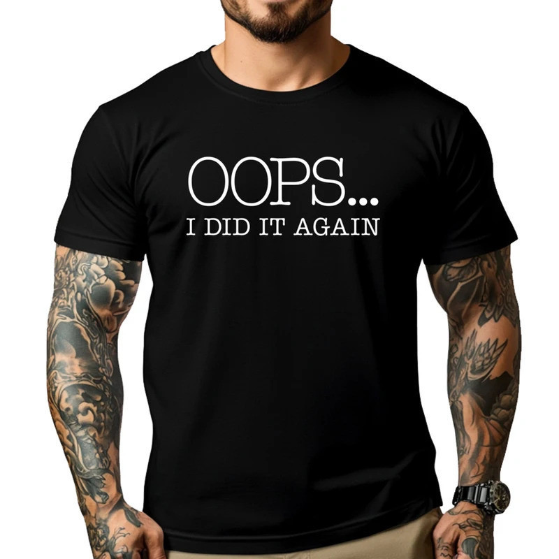 【in stock】✅Oh, saya buat lagi. T-shirt bercetak 3D, t-shirt yang selesa, t-shirt bercorak grafik, fabrik kapas, lengan p