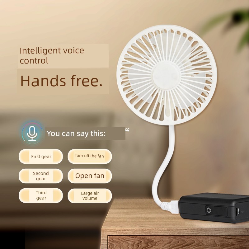 usb kipas mini mini kipas kipas usb kereta Smart Voice Voice Control usb Small Fan Plug and Play Three-speed High Wind Suitable for Charging Treasure Laptop Outdoor Dormitory Office Car Portable Creative Small Fan Brushless Mute