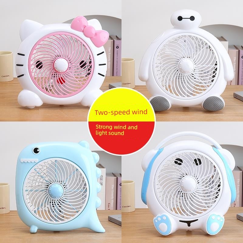 kipas angin meja p Kipas dinding mini Small Small Cartoon Electric Fan Student Dormitory Bedside Table Fan Mini Office Desktop Desktop Bedside Household Fan