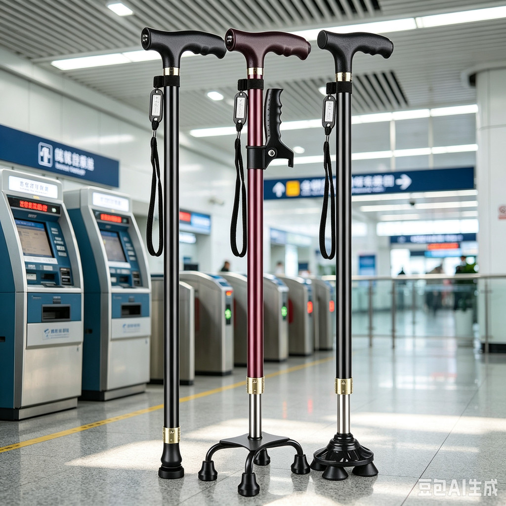 Elderly Crutches Shock-resistant Crutches Big Four-legged Cane、walking aid、walking cane、tongkat orang tua、tongkat lipat、 4 kaki、Foldable walking stick for elderly、tongkat kaki 4、拐杖椅子