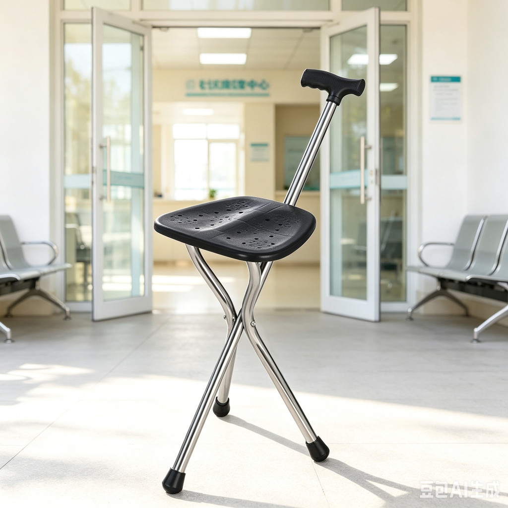 Walking Cane Stool Elderly Anti-slip Folding Walking Cane Chair & * - & ** - & ** & - & - &&& * -、walking aid、tongkat orang tua、tongkat lipat、tongkat 4 kaki、Foldable stick for elderly、 kaki 4、拐杖椅子