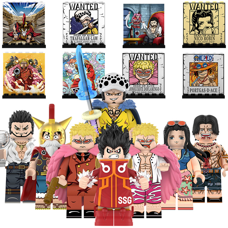 Suitable for Lego Building Blocks Minifigures DY One Piece Luffy Ace Robin Hawkeye Mingge Third Party Assembled Toys