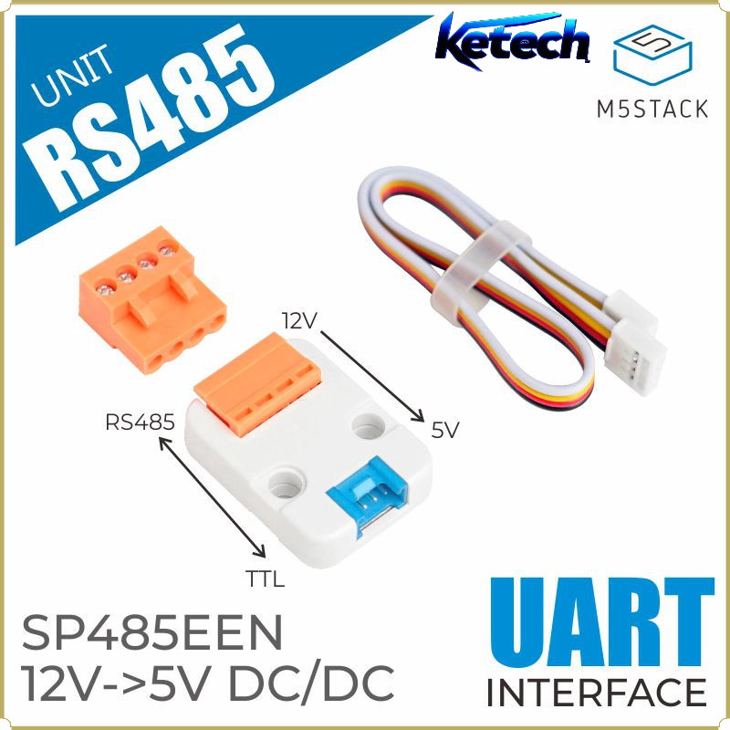 M5Stack RS485 Converter Unit TTL RS485 Signal Conversion Module Built-in 12V To 5V DC-DC Power Regulator M5 Stack Development Expansion Accessory