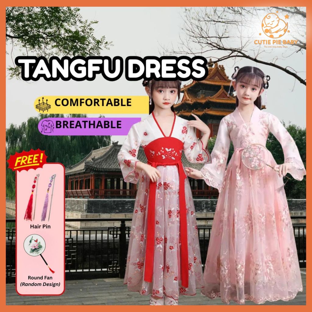 2-16Years Tangfu Kids Girl Tangfu dress Retro dress Chinese traditional dress kids