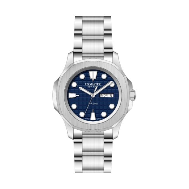 U.S Master Polo Club USM-FB01-SL-BU Butterfly Clasp Men Watch 