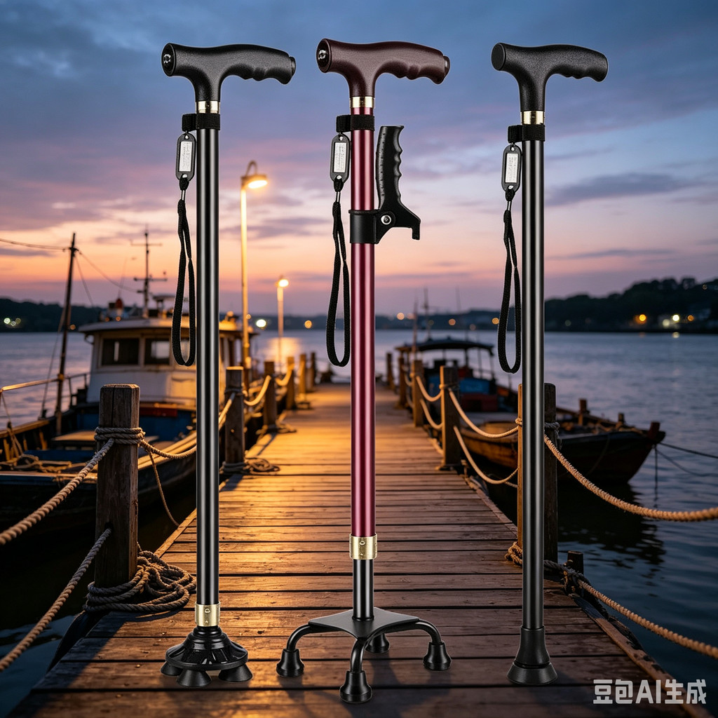 Elderly Crutches Shock-resistant Crutches Big Four-legged Cane、walking aid、walking cane、tongkat orang tua、tongkat lipat、 4 kaki、Foldable walking stick for elderly、tongkat kaki 4、拐杖椅子