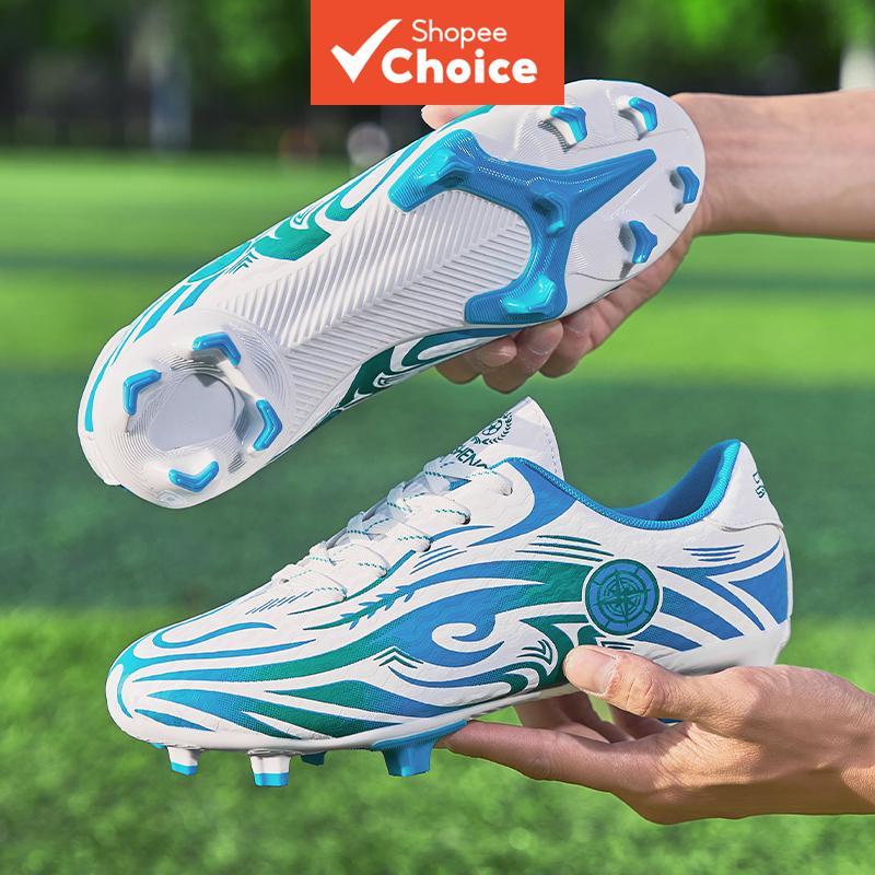 Low-cut football cleats with FG studs, sizes 32-44, unisex, available in 4 colors, suitable for outdoor grass, student, and kids' training Kasut bola sepak potongan rendah dengan pancang FG, saiz 32-44, sesuai untuk lelaki dan wanita, tersedia dalam 4