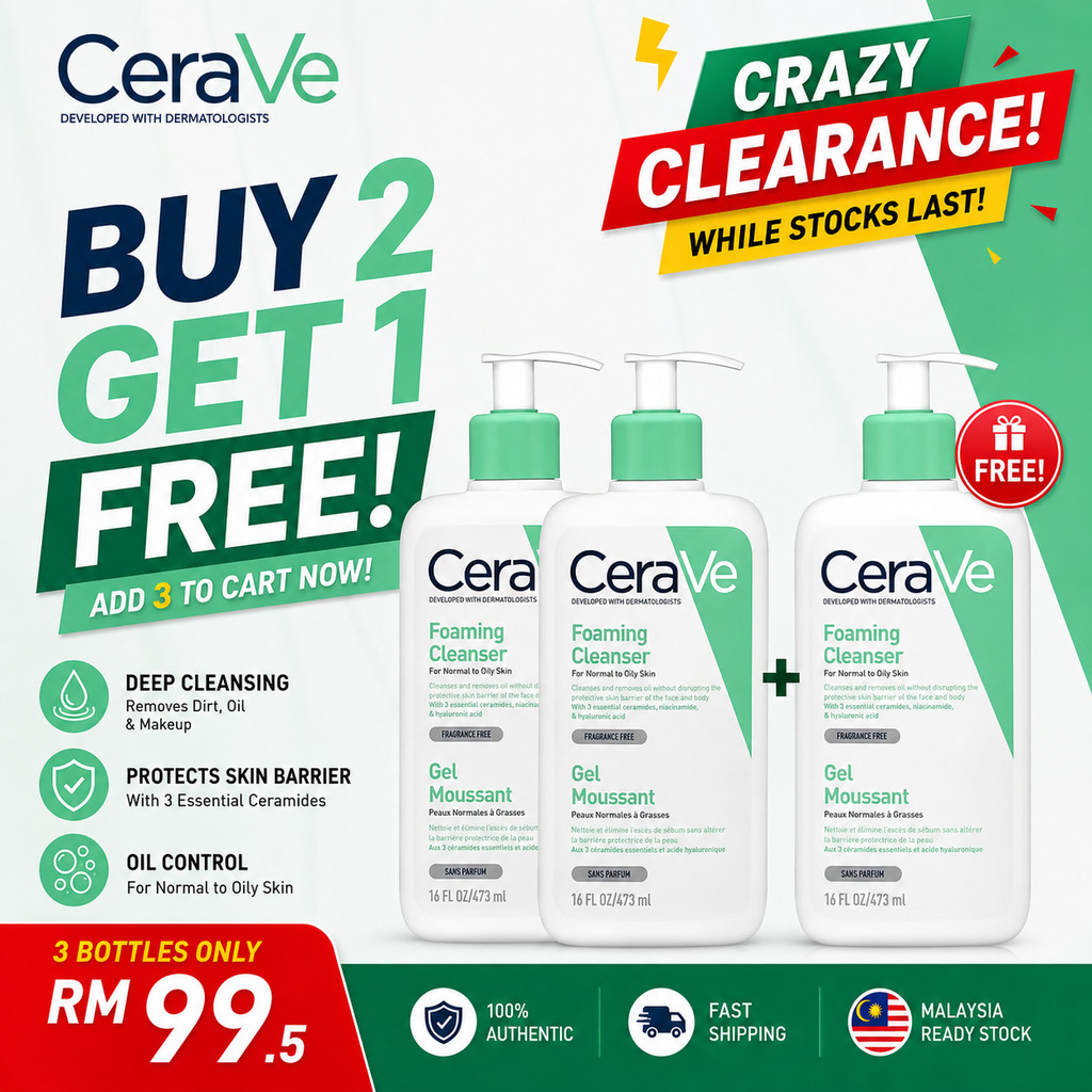 CeraVe Foaming Cleanser Pembersih Muka Kulit Berminyak & Normal (473ml)