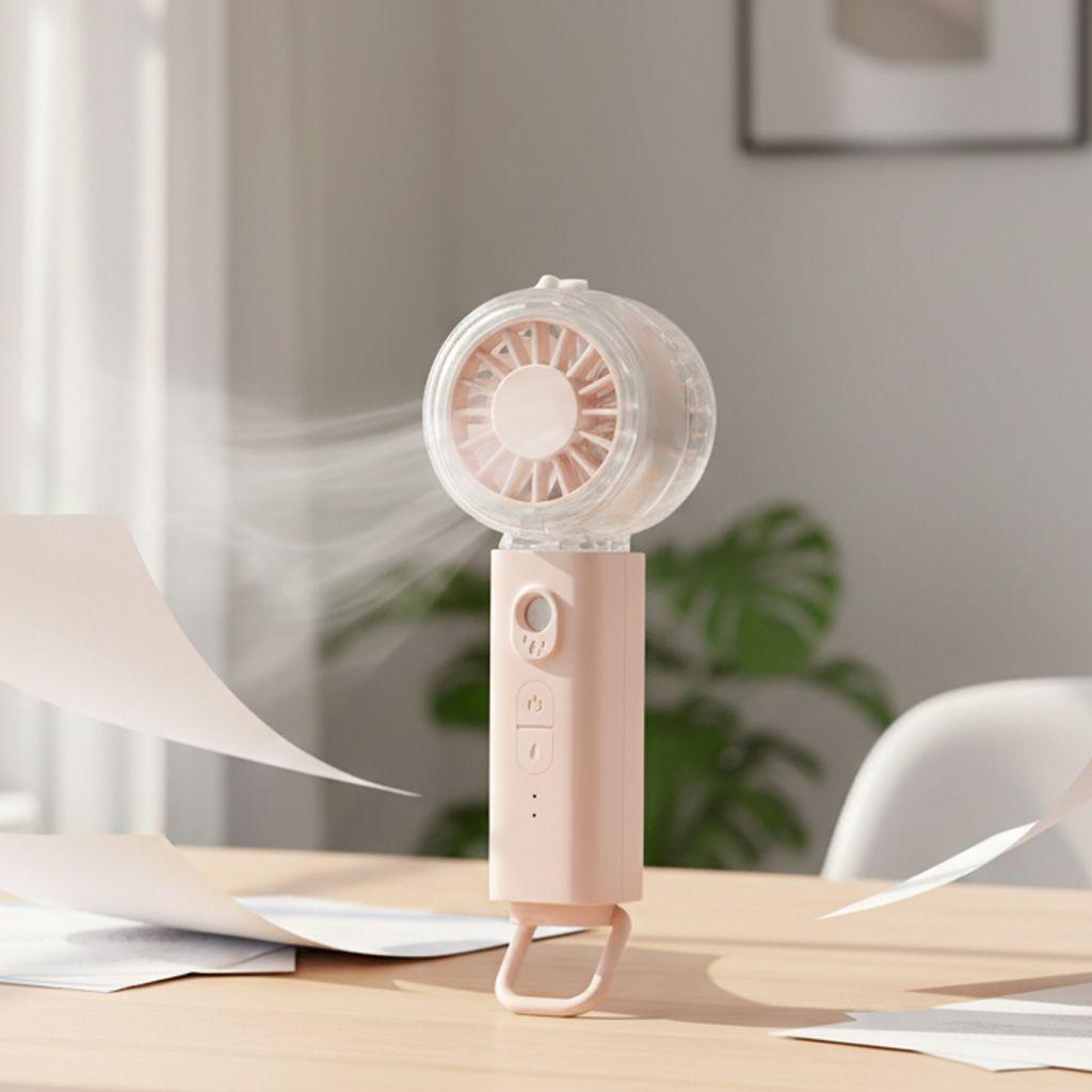USB Rechargeable Mist Fan Handheld Portable Mini Fan with Fine Mist for Office Travel kipas usb meja