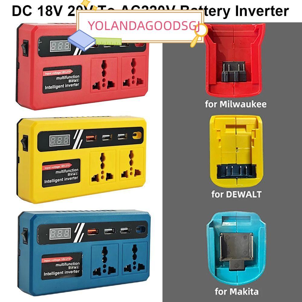 YOLANDAGOODSGJ 1Pcs Smart Transformer, Multifunctional Dual Plug Battery Inverter, 18v 20v To 220v 120W Household Outdoor Work Inverter