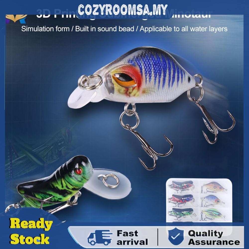 8pcs/box Mini Crankbait Wobbler with Treble Hooks Fishing Lures Minnow Swimbait for Bass Trout Walleye Pike Catfish