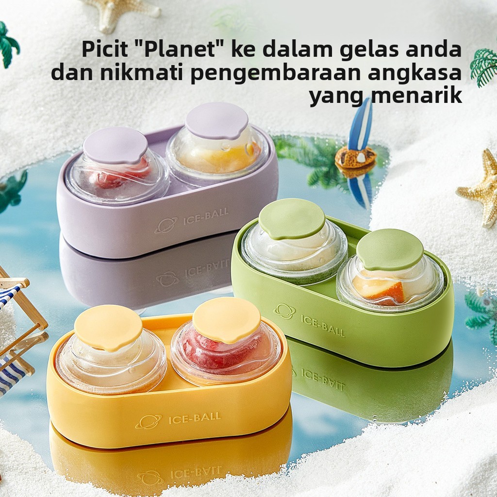 [Tersedia] [Ice Tray / Acuan Ais] Acuan Ais Berkompartmen Dua untuk Membuat Bola Ais Besar, Ais Bulat Wiski, Pembuat Ais Berkapasiti Besar, Dulang Ais Berbahan Silikon - Dulang Ais Silikon | Silicone Ice Tray | Acuan Aiskrim | Ice Cube Tray | Pembuat Ais